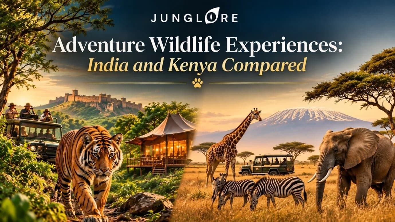 Discover adventure wildlife experiences in India and Kenya, comparing safaris, landscapes, wildlife, and unforgettable journeys for nature-loving travellers.